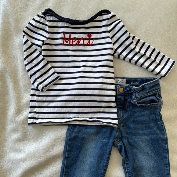 Janie and Jack Merci Long Sleeve and Jeans - Picture 1 of 4